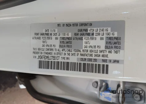 2020 Mazda Cx-5 Grand Touring from USA, damaged, VIN JM3KFBDM5L0755107